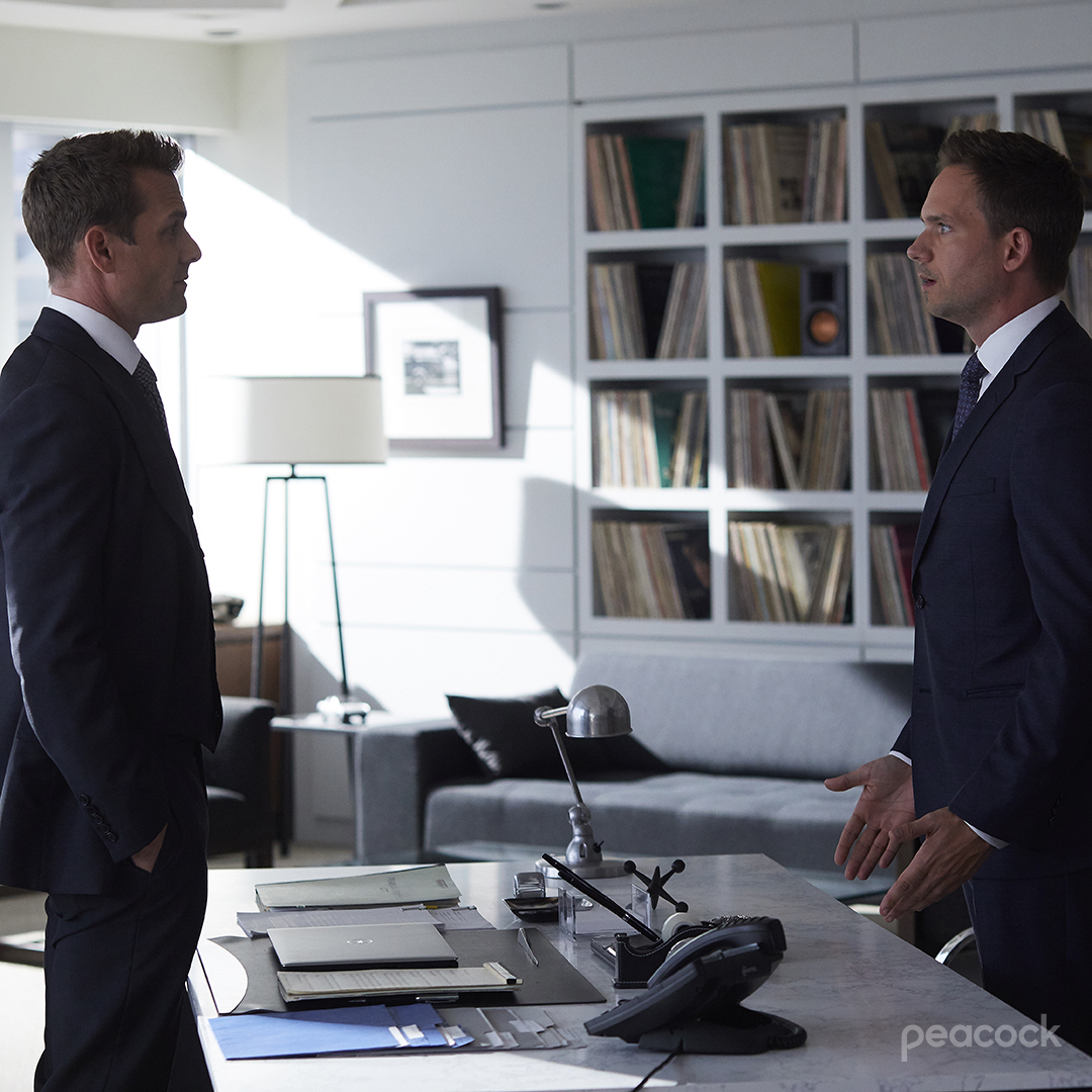 "Mike, let's go watch something on <a href="/PeacockTV/">Peacock TV</a>." - Harvey (probably) 

For more #Suits, head to Peacock