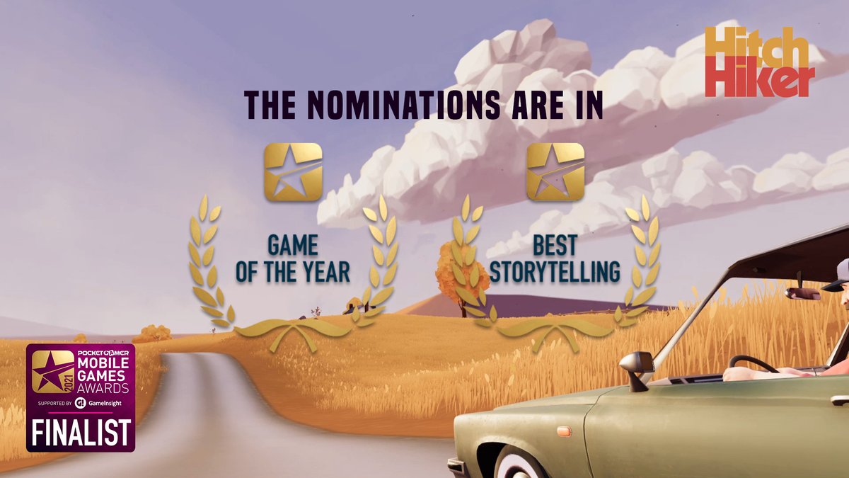 We’re so proud to see that <a href="/Hitchhiker_Game/">Hitchhiker</a> has been named a finalist in multiple categories at <a href="/PocketGamer/">Pocket Gamer</a>'s 2021 <a href="/MobileGameAward/">Mobile Games Awards</a>. 

Please join us in congratulating the <a href="/MadAboutPandas/">MadAboutPandas</a> 
team for a job well done!