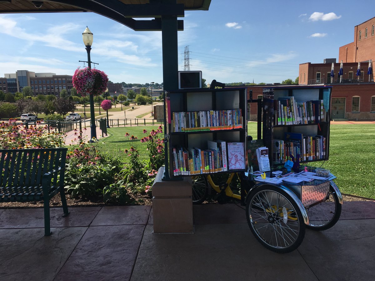 ABOS_Outreach's tweet photo. "The Book Bike is more than a mini library, it is a mobile marketing adventure." --Carnegie Stout Public Library (IA)
@CarnegieStout
#BookBikeWeek https://t.co/GY8fTOFfB9
