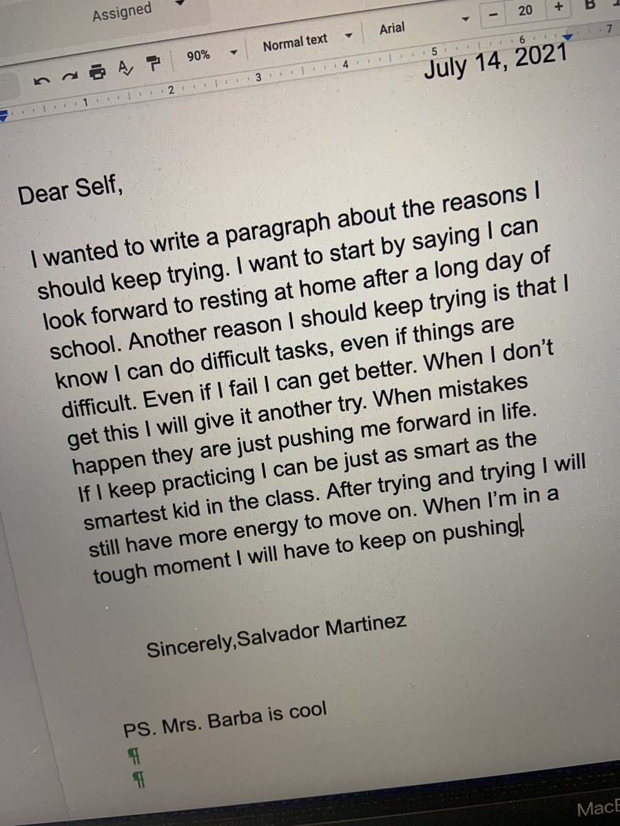 mrsmaribelbarba's tweet photo. Summer campers wrote a letter to their future self! I will be delivering one to them next year and they’ll also be get to at an email from https://t.co/XKrYF0YRGB! Thanks for the idea @aqgillespie . I loved the PS in the second letter 😝 #vvms @VistaVerdeGrizz https://t.co/k8pIybwpAP