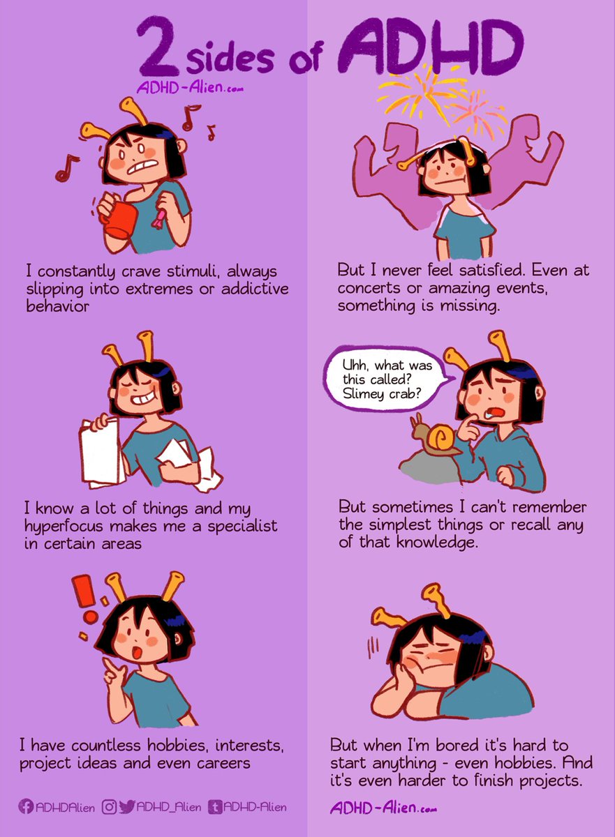 I randomly remembered a comic from adhd alien and holy hell I relate a bit too hard with these.