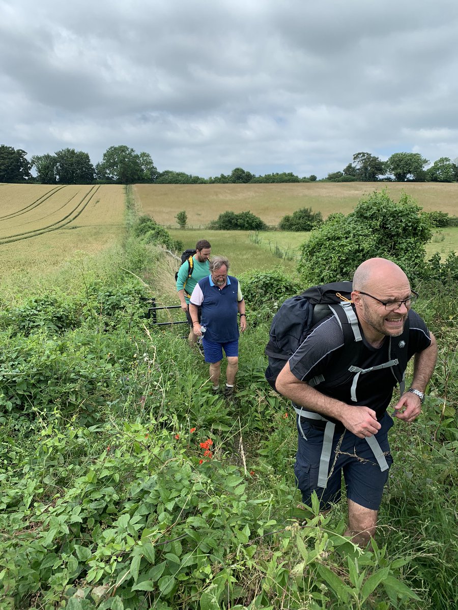 MPeat71's tweet photo. What a day. 21 miles. The third day of the @AugustineCamino has taken us from Doddington to Canterbury. Great to welcome @jacknpeat as a fellow pilgrim along the way. Looking forward to visiting @No1Cathedral tomorrow….once we’ve had a beer… https://t.co/zpf7bHcxx9