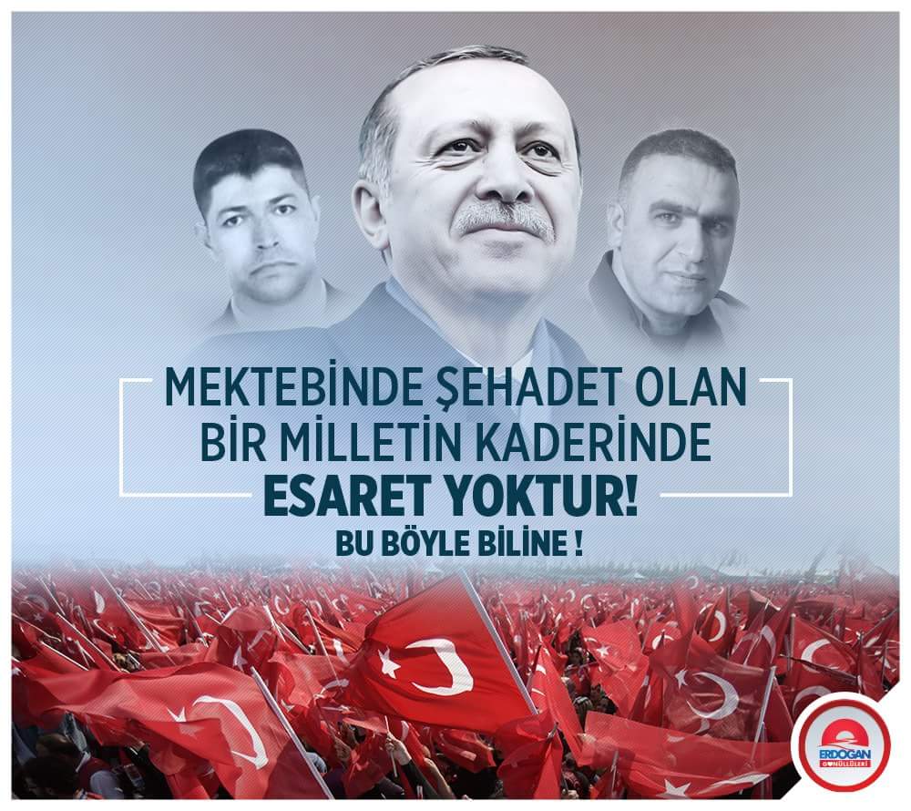 "Mektebinde şehadet olan bir milletin kaderinde esaret yoktur.
Bu böyle biline."

#bizhalânöbetteyiz