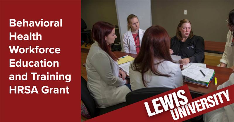LewisUniversity's tweet photo. #LewisU Psychiatric Mental Health Nurse Practitioner and Clinical Social Work students will greatly benefit from a $1.5 million Behavioral Health Workforce Education and Training Health Resources and Services Administration (HRSA) Grant. https://t.co/RqT9T8cVqF https://t.co/uSVRsiAS3c