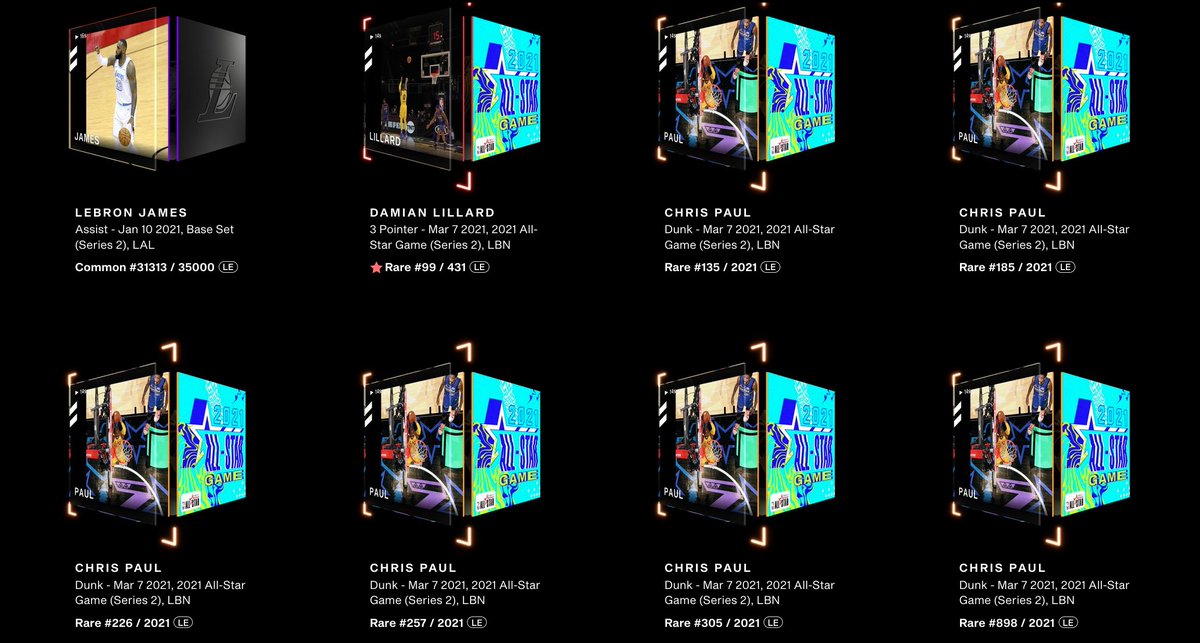 NBA TOPSHOT GIVEAWAY! I discovered Nba Topshot in Early Jan of this year. It has totally changed my life. In Honor of that I'll be Giving away 3 of Cp3's Rare Moments! All You have to do

1. Like and Retweet this Post 
2. Be Following My Account
3. Tell me what got you into Nft's