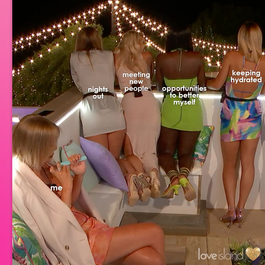 LoveIsland's tweet photo. I simply cannot be expected to be doing all of these things #LoveIsland https://t.co/uPlK3t122u