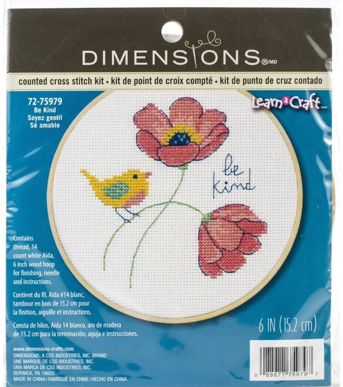 Excited to share the latest addition to my #etsy shop: BE KIND Counted Cross Stitch Kit by Dimensions Learn a Craft etsy.me/3yYRlTy #crossstitch #tlcstreasures #dimensionskit #dimensionsbekind #countedcrossstitch #kidscrossstitch #easycrossstitch #beginnercross