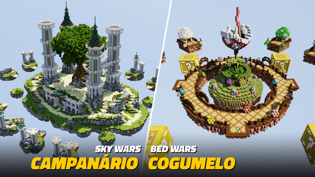 TOP 3 Servidores de SKYWARS e BEDWARS Pirata e Original 2021!