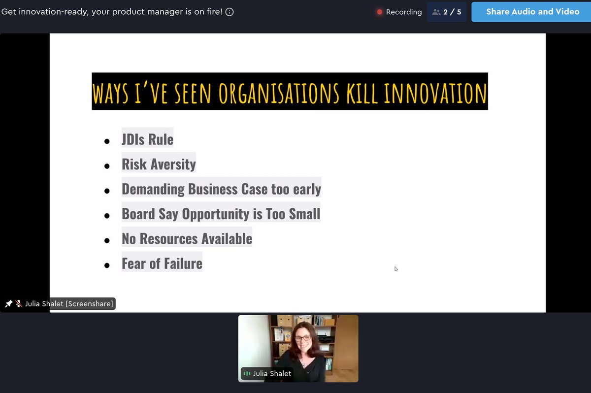 All the ways <a href="/jewl/">Julia Shalet</a> has seen orgs kill innovation ❌ #mtpcon