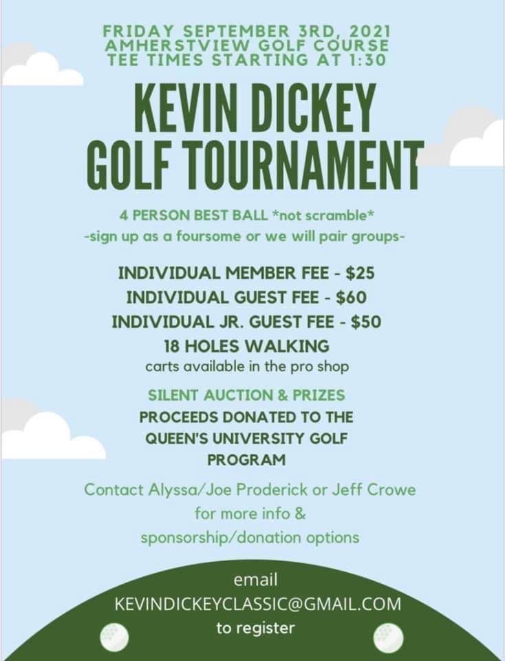 Calling all Queens / Kevin Dickey Alumni and golf fans in general. Event will fill up quickly so register today!