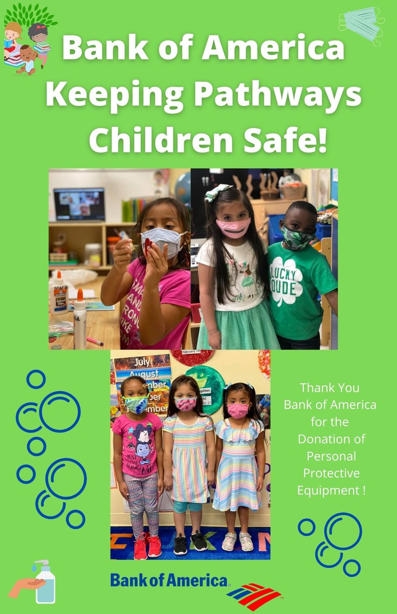 Pathways would like to give a big thank you to <a href="/BankofAmerica/">Bank of America</a> for the awesome donation of personal protection equipment!

Thank you for keeping our children safe! <a href="/GerriMoll/">Gerri Moll</a> <a href="/CarinaGuillard/">Carina Guillard</a> 
#changingthepath