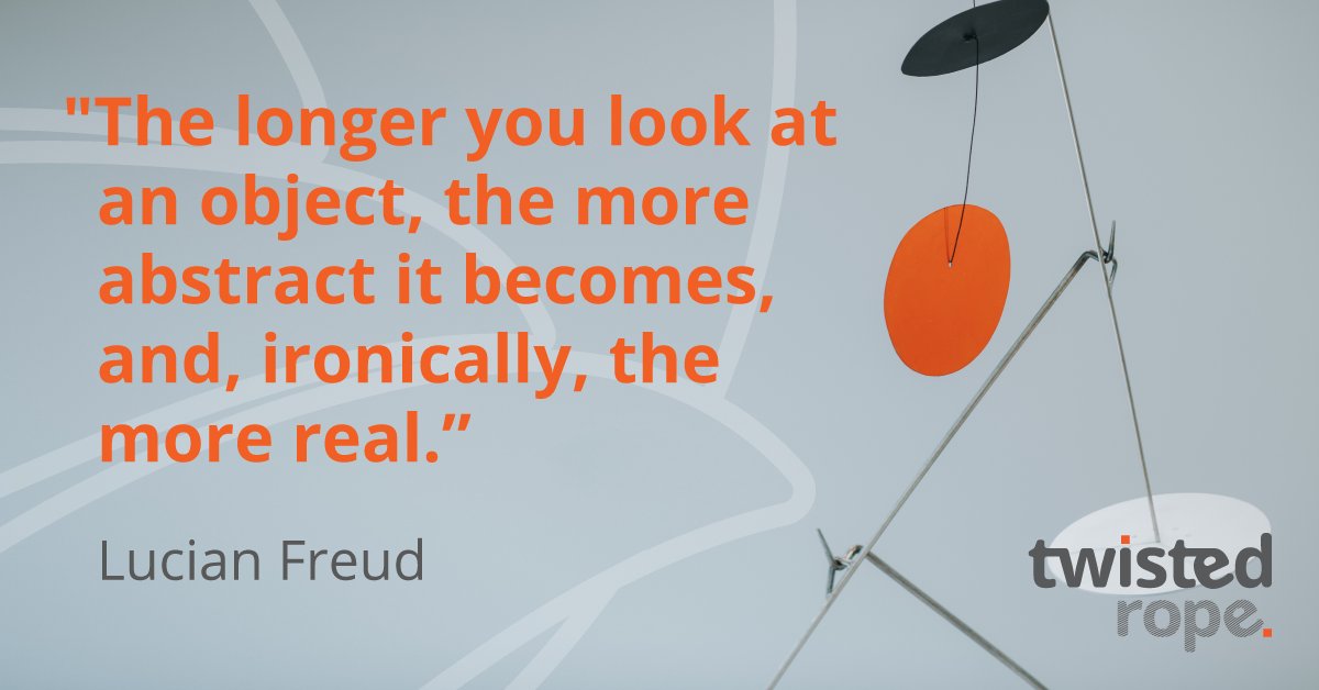 This week's #TwistedQuotes 1 of 3
"The longer you look at an object, the more abstract it becomes, and, ironically, the more real."
– Lucian Freud (buff.ly/3r71gUi) selected by Zach Paolini #CreativeThinking #DesignInspiration
