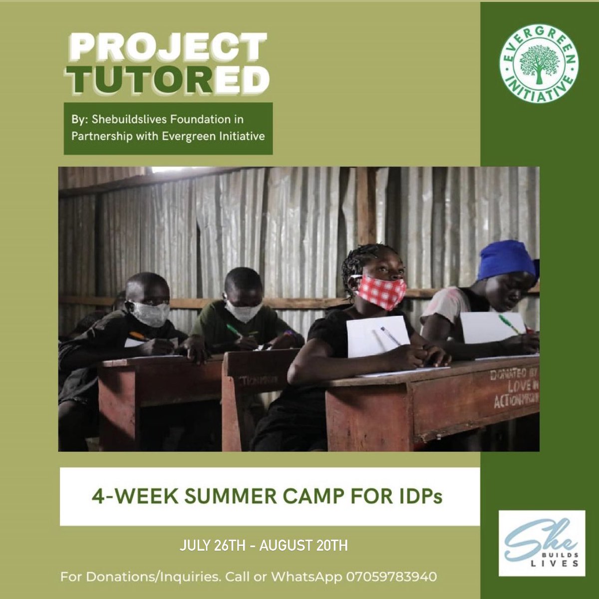 EvergreenNgo's tweet photo. It’s that time of the year again when we will be providing access to quality education 4 children in IDP camps and low income communities while also providing them with income earning skills. Of course we’re excited😁 Project TutorED is back!
#TutorED #SDG4 #IDPs #Evergreen #SBL https://t.co/aPsCs6kEPG