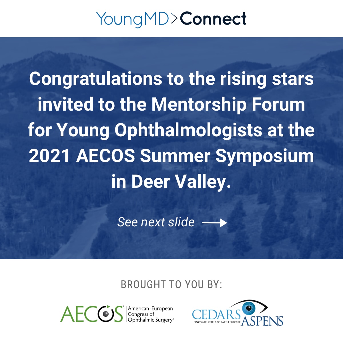 YoungMDConnect's tweet image. We want to honor these rising stars in #ophthalmology that have been invited to the Mentorship Forum for Young #Ophthalmologists at the 2021 #AECOS Summer Symposium. We&apos;re proud of your accomplishments and hope that we can continue to motivate and support you in your journeys!