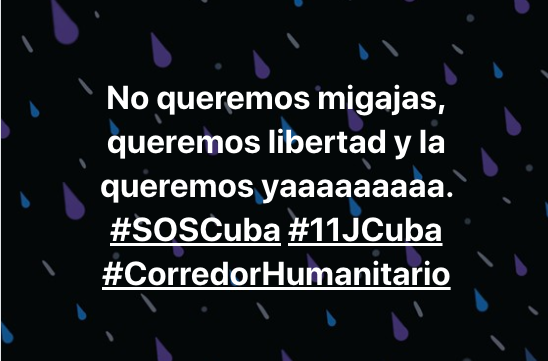 No queremos migajas, queremos libertad y la queremos yaaaaaaaaa. Las calles hablaron: No tenemos miedo, Patria y Vida, Los vamos a sacar #SOSCuba #11JCuba #CorredorHumanitario
