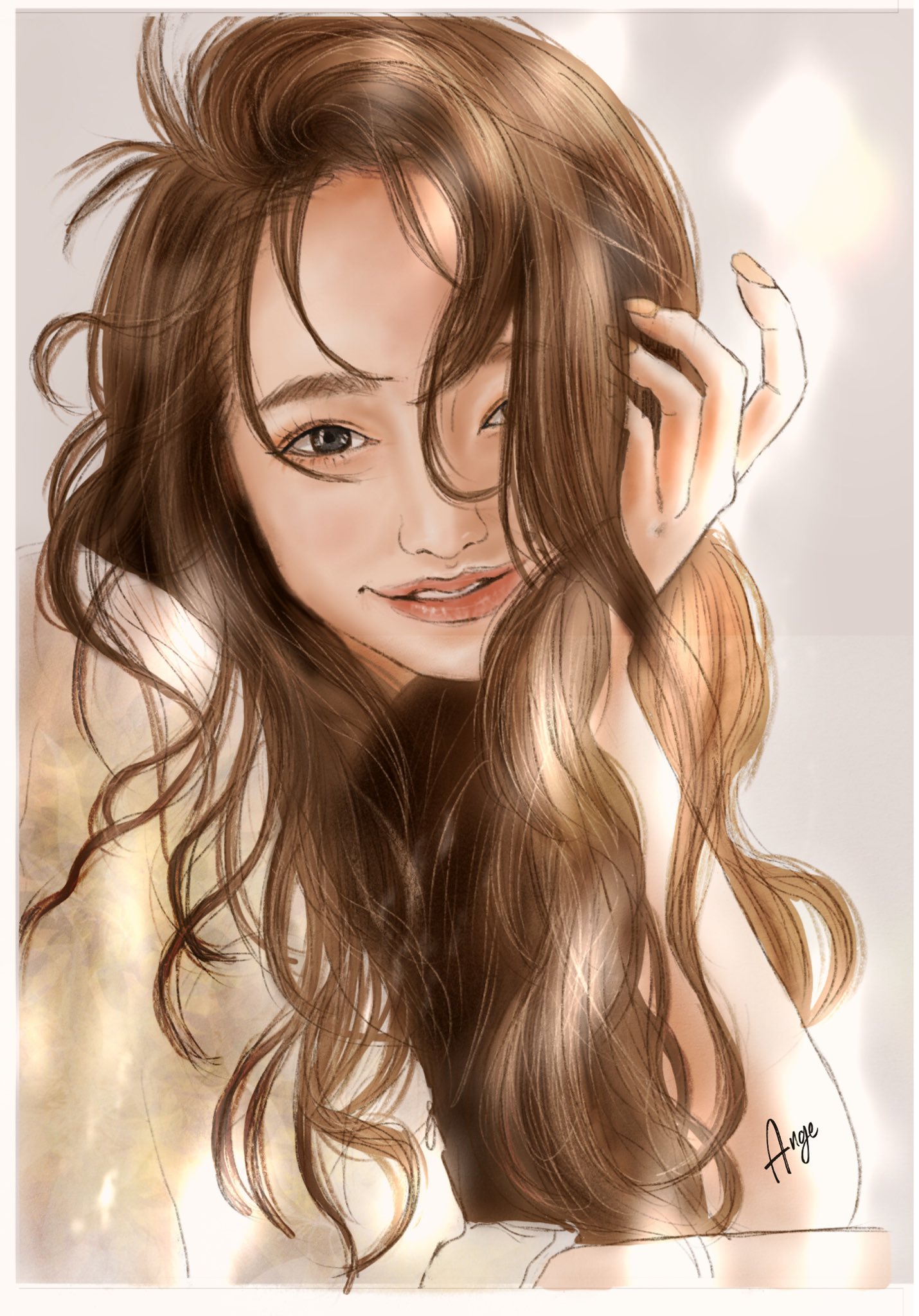 Ange あんじゅ おはようございます 今日は 雨がすごいので 耳鳴りと目眩が出てます なので元気の出るイラストを デジタルイラスト 笑顔 美人イラスト イラスト好きさんと繋がりたい 手描きイラスト T Co X90ngahsra Twitter