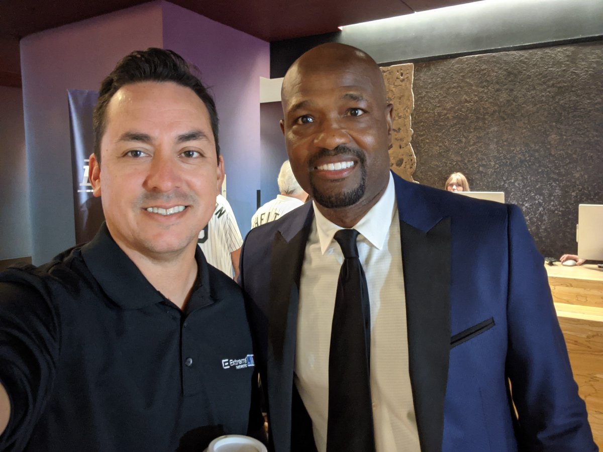 JimmySerrano50's tweet photo. What a great All-Star Week!  I talked to MLB Networks Harold Reynolds and @CliffFloyd30 about the good ol Montreal Expos and when they asked what I'm up to now, it was awesome to share what @ExtremeNetworks is doing across @MLB. @scottbraun already knows! https://t.co/TMipUZxkpD