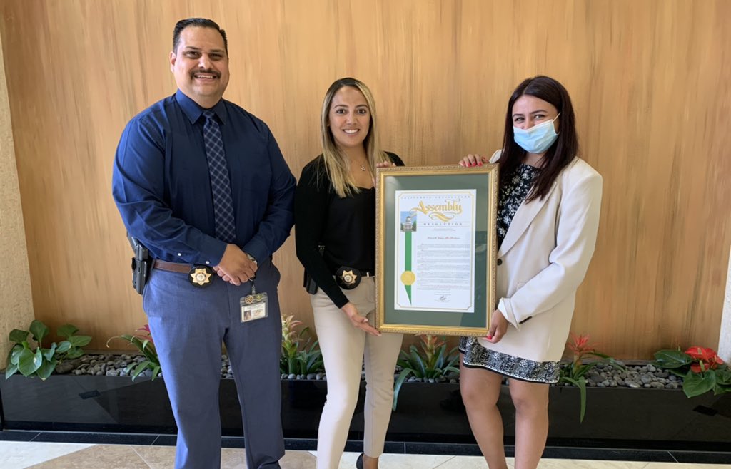 SBCSDdbrac's tweet photo. Public Affairs @sbcountysheriff was honored to receive this California Legislature Assembly Resolution from the Office of @AsmReyes47 to be presented to our retiring Sheriff, @sheriffmcmahon https://t.co/R7OYnDi4y1