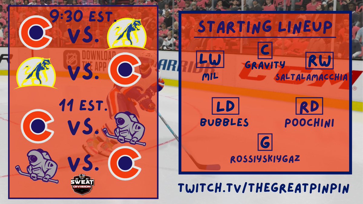 After splitting the series against the Filthy Moose Friday the Clowns are back at it tonight with a doubleheader against the Dillon Panthers and the @CometsEASHL. Rossiyskiygaz will start. Stream at Twitch.tv/thegreatpinpin