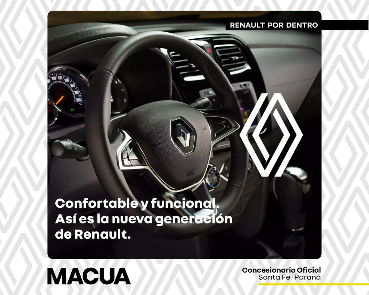 MacuaRenault's tweet photo. Así como por fuera son modenos y muy atractivos, por dentro los #Renault son súmamente confortables y funcionales. Pasá por nuestros salones a conocerlos personalmente. Te esperamos.
.
 #logan #sandero #stepway #renault #macua #planrombo https://t.co/pl3fGV20VE