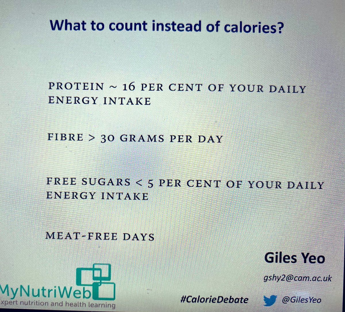 nutrikenny's tweet photo. What should we aim for? โฌ๏ธprotein & fibre. โฌ๏ธ added/free sugars. Aim for 1-3 meat free days/week. #dontcountcalories @MyNutriWeb @GilesYeo https://t.co/dw7Fud223R