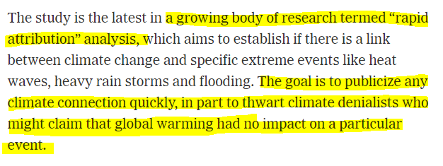 NYT reveals how climate ‘attribution’ is tool to silence ‘denialists’: ‘Goal is to publicize any climate connection quickly, in part to thwart climate denialists’