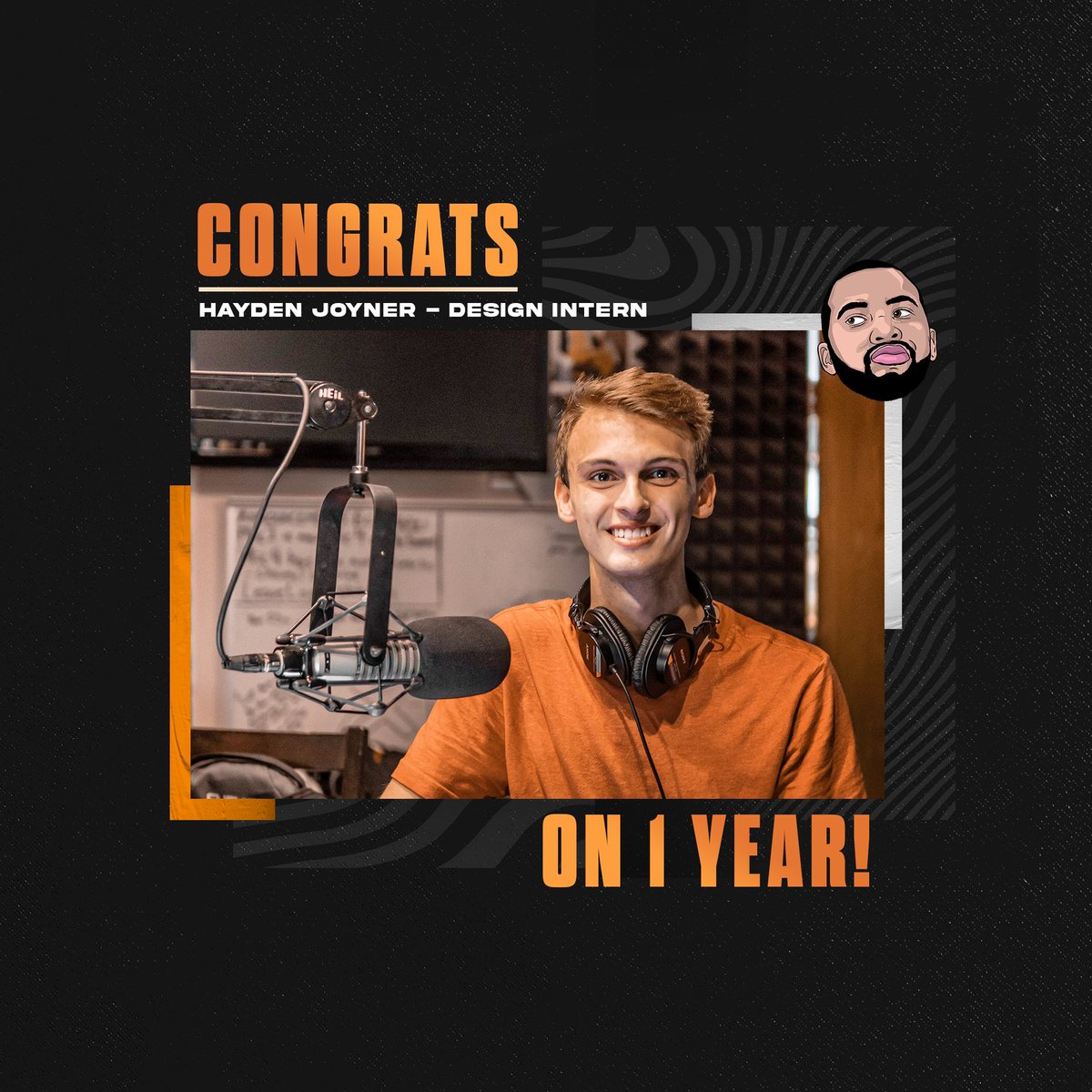 TeamMagruder's tweet photo. Happy 1 year anniversary to @haydenjdesign 🎉🎉🎉

As part of his graphics design internship, Hayden assists in creating thumbnails for @ScooterMagruder and @ScooterGaming as well as assisting in various Photoshop and After Affects assets https://t.co/Gus3yIAXwQ