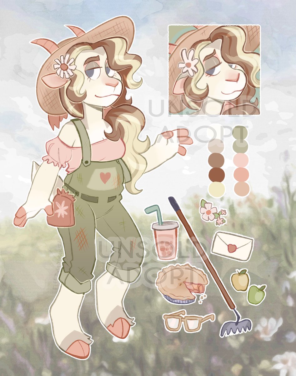 Gardener Goat OTA 🐐 Looking for offers of at least $60! Design changes are ok, non-commercial use for anything, and you get a watermark-free png, and a CSP or PSD file! Payment via PayPal or Venmo! Comment or DM me to offer :) 
RTs appreciated ✨