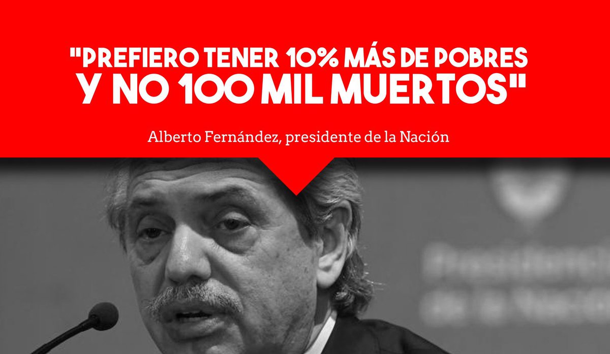 inakiigutierrez's tweet photo. Argentina acaba de cruzar oficialmente los 100,000 muertos y 14% mas de pobres. El peor gobierno de la historia. https://t.co/WYk4q7WpSA