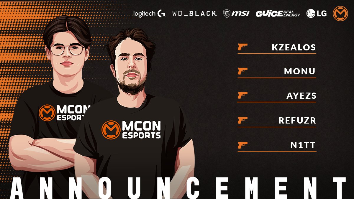 Announcing our CS:GO roster for the <a href="/EliteSeries_GG/">Elite Series</a> Summer Split 💪

🔸 @AyeZs_csgo | Team Captain
🔸 <a href="/monuCSGO/">Fréderic Dewever</a> | Player
🔸 <a href="/kzealos/">kzealos</a> | Player 
🔸 <a href="/ReFuZR_csgo/">n_ils</a> | Player
🔸 @NittWitCsgo | Player

#mConhype #CSGO #EliteSeries #announcement