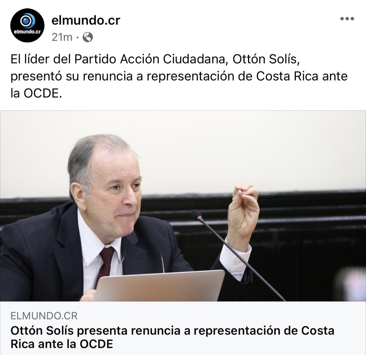 Es lo único bueno que ha hecho #OttonSolís Su nombramiento era insostenible.