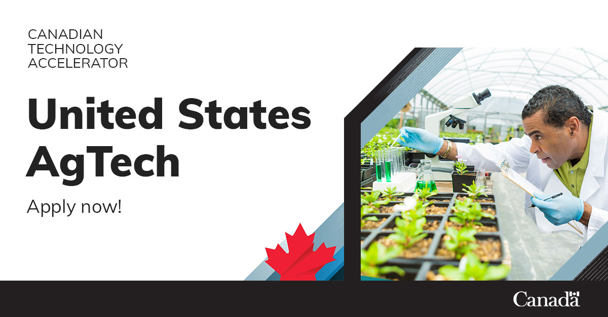 CTA_TCS's tweet photo. Wondering how to get your #AgTech business to grow in international markets? Then apply to join the Cad. Technology Accelerator! Our US AgTech cohort applications are closing July 19th! We're looking for leading-edge AgTech companies, apply now at: https://t.co/nVOrnXHIgR https://t.co/n1qfmC0gpP
