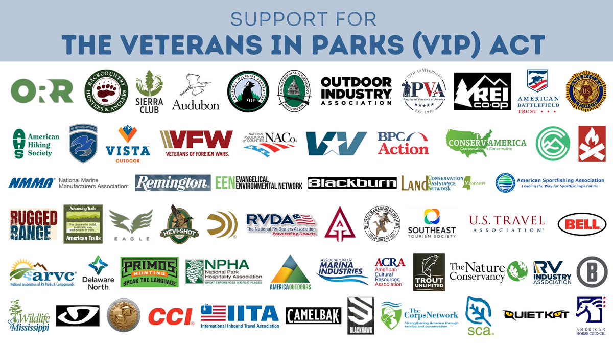 NatResources's tweet image. In today’s markup, the #VIPAct is slated to pass with unanimous consent. We are grateful for the overwhelming bipartisan support in Congress and for these organizations that have backed the bill ↓