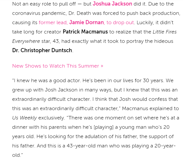 bestofjjackson's tweet photo. Patrick Macmanus talking about Josh's mind blowing performance in Dr Death!! 😍😍🔥🔥
#JoshuaJackson #joshjackson #patrickmacmanus #DrDeath https://t.co/eUpnh8Qswj