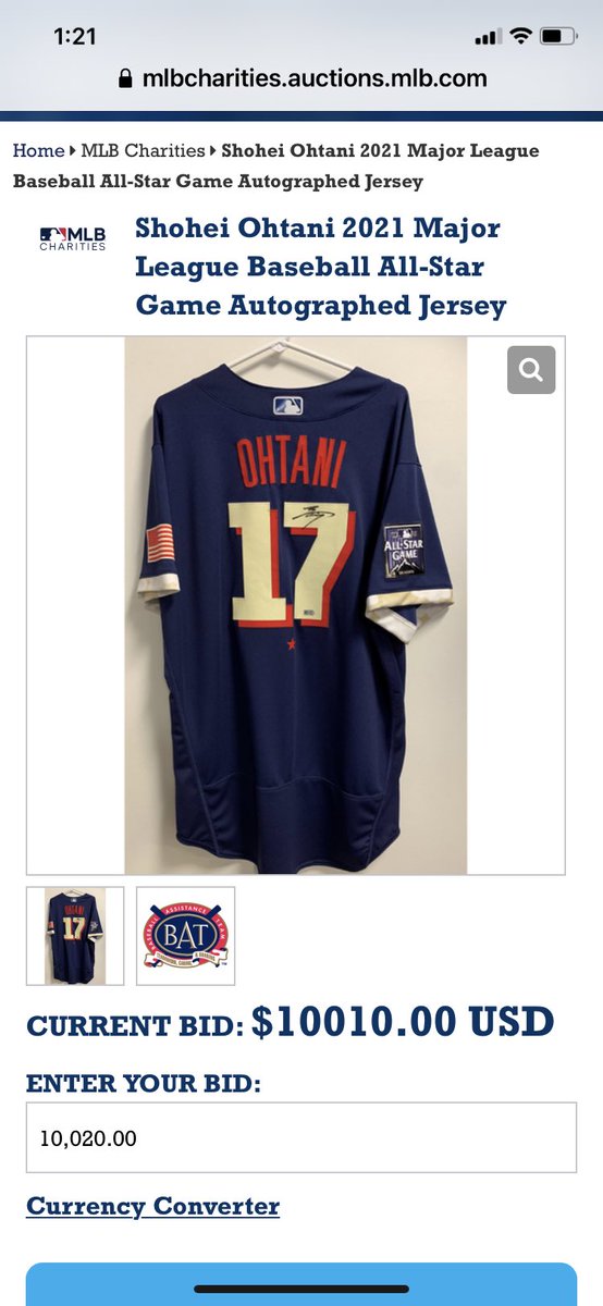 Shohei Ohtani 2021 Major League Baseball All-Star Game Autographed