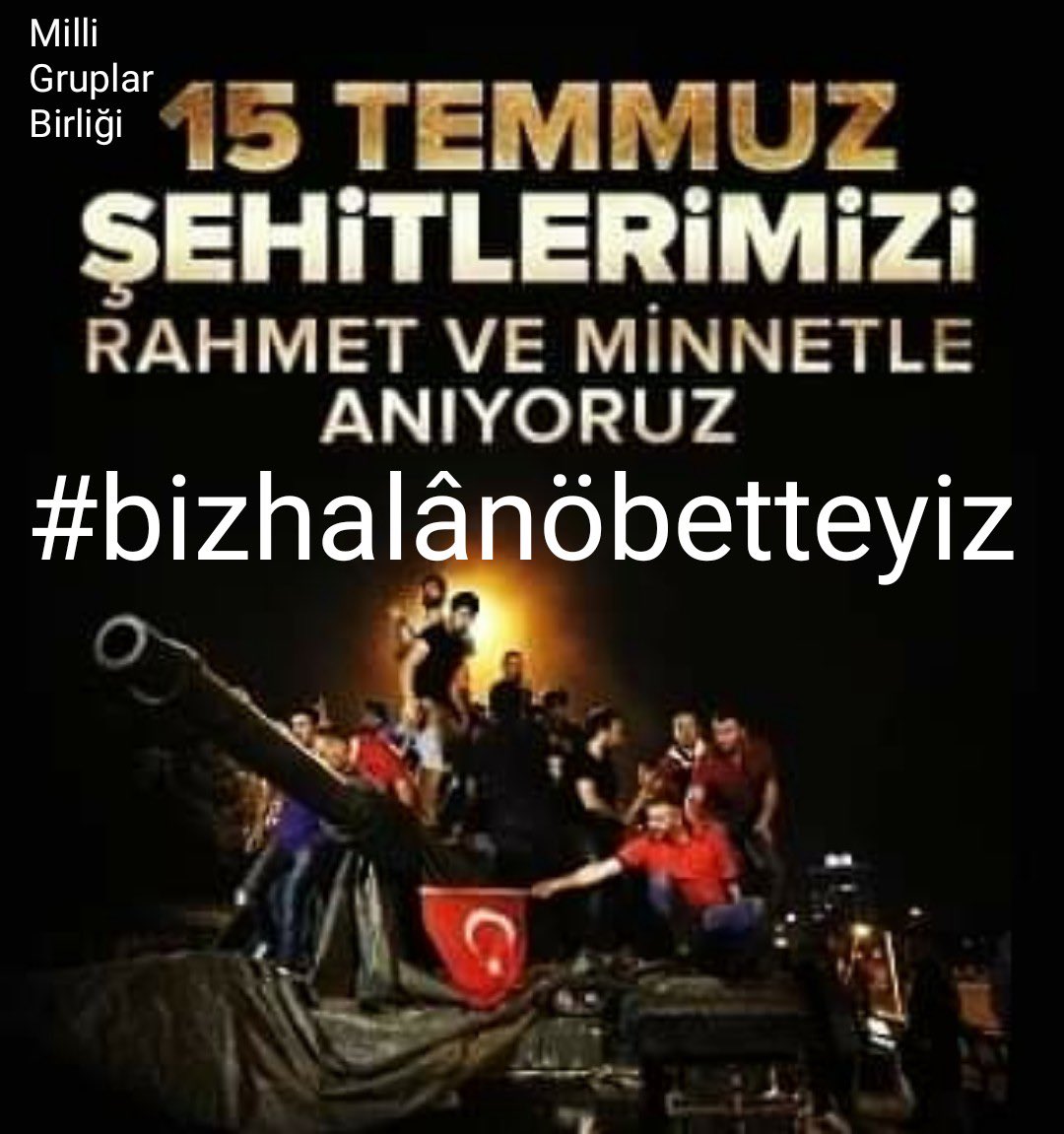 #bizhalânöbetteyiz

Gecesinde tankların üstünde, köprü başında, havalimanlarında vatanını asilce, mertçe, canı ve kanı pahasına savunan bu halk sabahında işine gitti! Türk milletini kimse hafife alamaz!