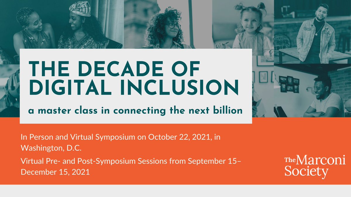 MarconiSociety's tweet photo. It's official: tickets are now available for our semester-long master class, The #DecadeOfDigitalInclusion! This ambitious event series features a dream team of leaders from technology, policy, and digital inclusion: https://t.co/a06XpzeASO https://t.co/gMdhabpTXU