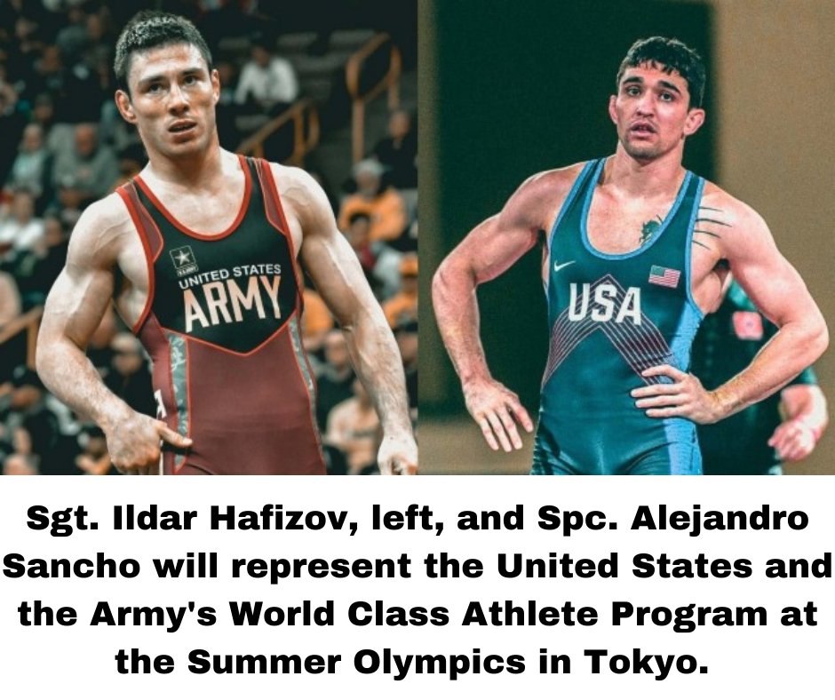 GoArmywest's tweet photo. Congrats to Hafizov and Spc. Alejandro Sancho. They will represent the U.S. and WCAP at the Olympics in Tokyo in late July. #TokyoOlympics2021 https://t.co/3L5xs93oKu