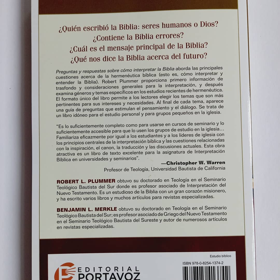 DidaqueS's tweet image. 🔴RECOMENDACIÓN
¿Que Es la Biblia?
¿Cual es el Papel del Espíritu Santo en la determinación del significado?
¿Contiene la Biblia errores?
✔Este libro contiene 39 preguntas que te ayudarán a mejorar tu estudio, tu devocional y tu meditación de la Palabra de Dios. 
#Recomendado