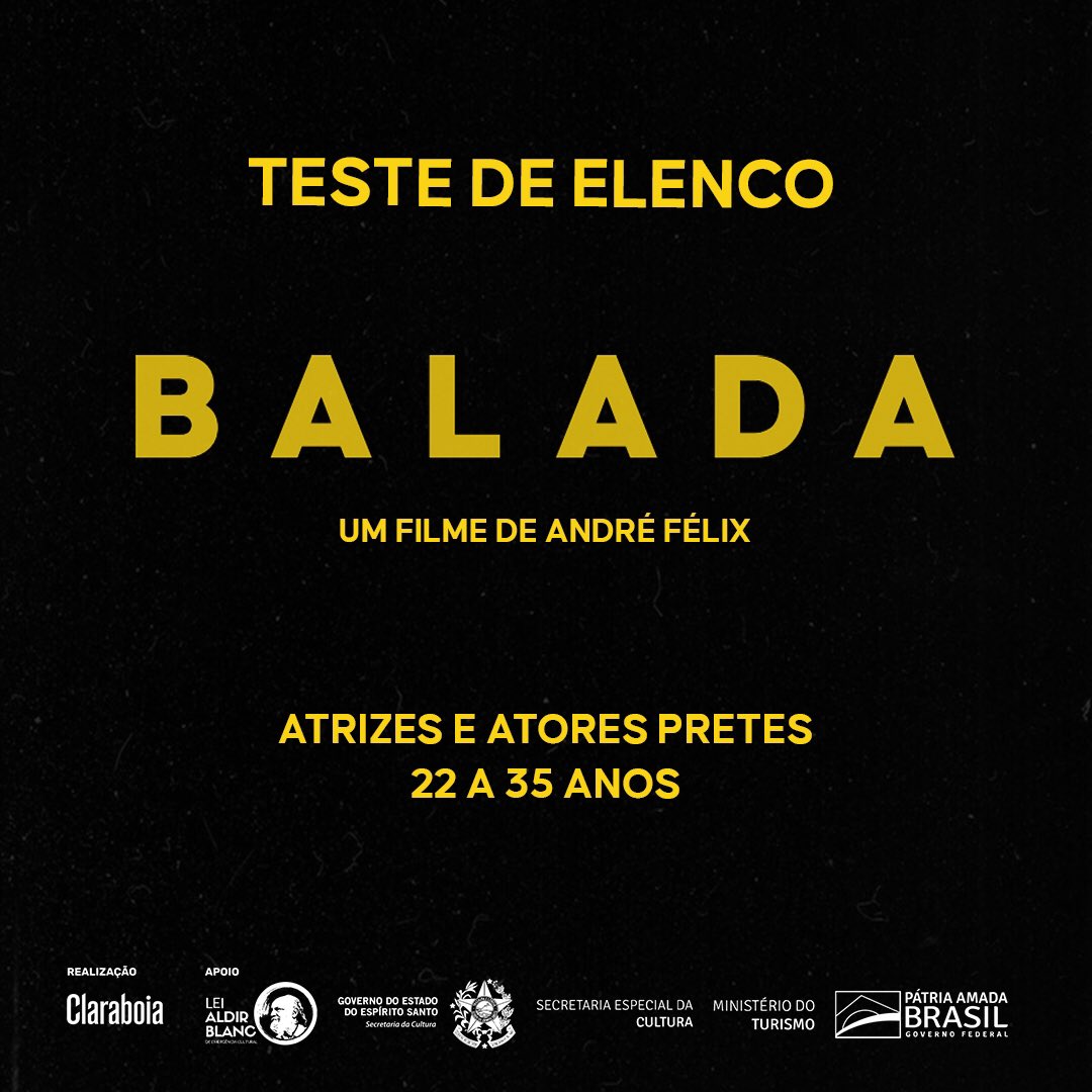 mostralamina's tweet photo. O Diretor Geral da LÂMINA, André Félix, vai gravar um novo filme. As inscrições para TESTE DE ELENCO estão abertas para atrizes e atores pretes de 22 a 35 anos.
Envie um e-mail para contato@claraboiaimagem.com.br até o dia 19 de julho com o assunto “teste de elenco”. https://t.co/5iF4TRKuoy