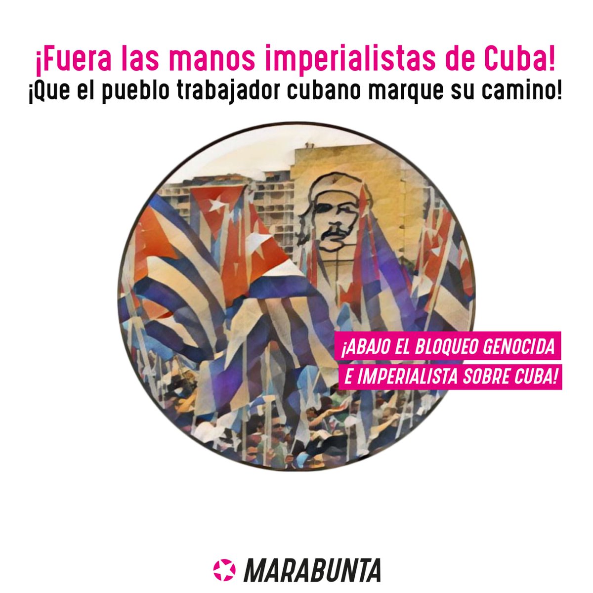 🇨🇺 FUERA LAS MANOS IMPERIALISTAS DE CUBA 🇨🇺

¡Que el pueblo trabajador cubano marque su camino!

Te invitamos a leer nuestro posicionamiento y nuestra solidaridad con el pueblo cubano 👇🏽

corrientemarabunta.org/.../fuera-las-…

#Cuba #AbajoElBloqueo #CubaLibreDeBloqueo #CubaSoberana