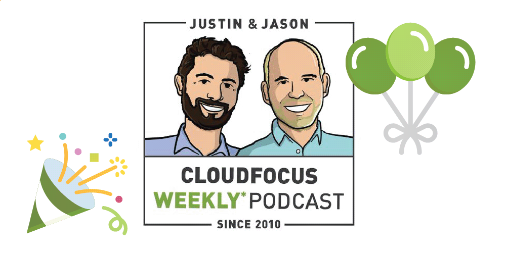 ArkusInc's tweet photo. Happy 11th birthday to CloudFocus Weekly* Podcast! Celebrate with a listen on @ApplePodcasts @Spotify or @YouTube. All the places to find episodes here: https://t.co/QQGDnBDhSL #CFWP #HappyBirthday https://t.co/CSFkB1F8JA