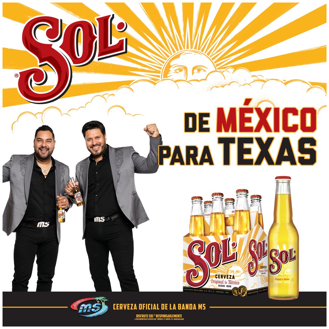 Southern_Laredo's tweet photo. Sol. De Mexico Para Texas. Cerveza oficial de la Banda MS. #sol #solCerveza #bandaMS #beerMeLRD https://t.co/zDF4y2Qaeh