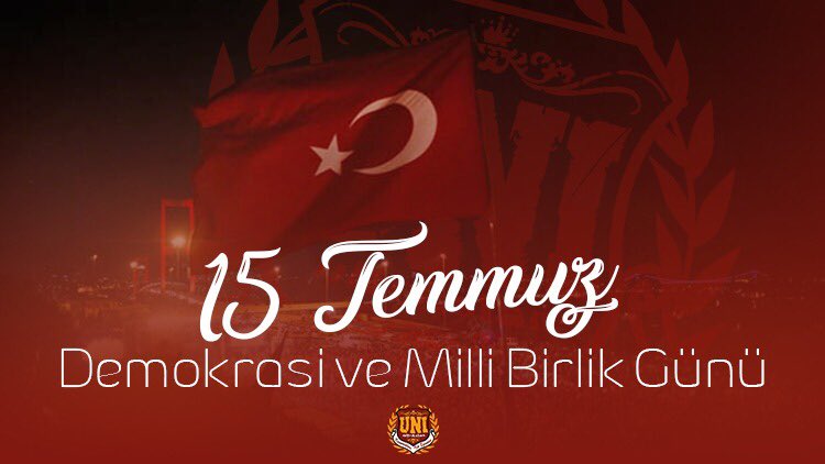 Milletimizin demokrasiye sahip çıktığı ve hep birlikte "VATAN" dediği;

15 TEMMUZ DEMOKRASİ VE MİLLİ BİRLİK GÜNÜ! #Unutmayacağız #ultrAslanUNI