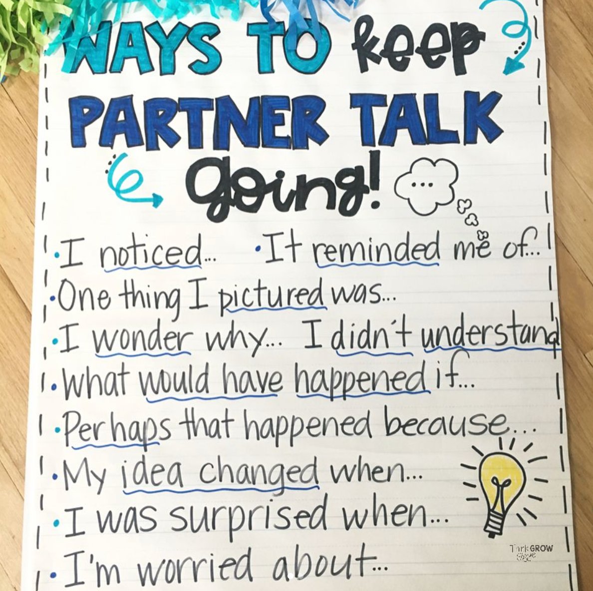 "Ways to keep partner talk going!" 💡 

When it's time to collaborate, these sentence stems support Ss as they ask questions and share feedback.

(📸 via @thinkgrowgiggle on IG)

instagram.com/p/BnQ7_aaFDsj/… #CollaborativeLearning