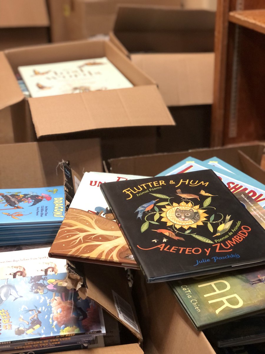OConnellKatieM's tweet photo. Opening new book boxes and getting ready for the #LiteracyAcademy. Just 5 more days! #ReachingReaders with #summerlearning that focuses on #equity #enrichment and #engagement. #SummerLearningWeek #rural #literacy https://t.co/9dIgh7xMvw