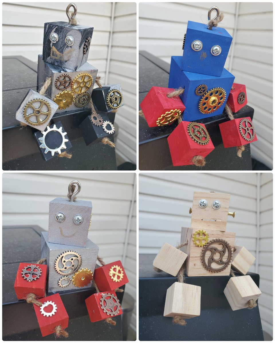 oldbarndecor's tweet image. DIY for the kids...mini wooden robots 🤖! Thinking of offering this is a workshop for kids...whaddaya think? 🤔

#minirobots #woodenrobots #diyrobot #diyforkids #kidsworkshop #kidscrafts #kidswoodworking #robotcraft #yyc #yycbusiness #yycworkshop #thingstodoinyyc #supportlocal