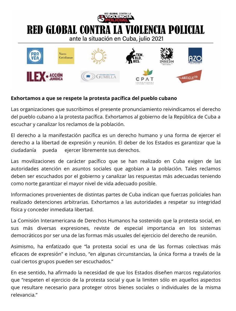 TembloresOng's tweet photo. En @TembloresOng rechazamos la violencia policial sin distinción, venga de gobiernos de izquierda o de derecha. Ese es nuestro compromiso con la defensa de la protesta social pacífica. 

Acá el comunicado de prensa de la #RedGlobalContraLaViolenciaPolicial https://t.co/hvcYmwI4bp