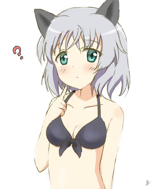 サーニャ・V・リトヴャク 「サーニャちゃんも水着

#ストライクウィッチーズ 」|MA-2㌠のイラスト