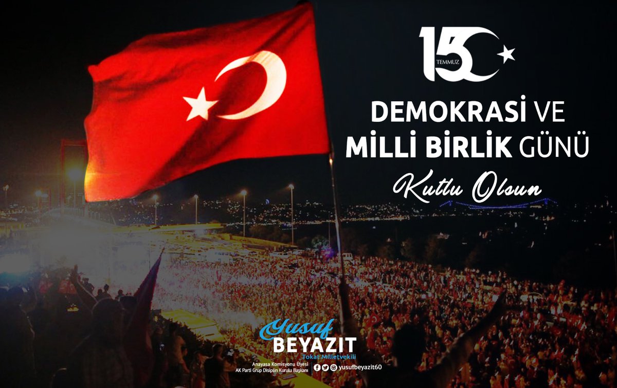 Millet Eğilmez Türkiye Geçilmez...

Hain FETÖ Darbe Girişimi'nin 5. yılında ülkemizin birliği, beraberliği, bekası ve bölünmez bütünlüğü için tarihe adını şerefle yazdıran aziz şehitlerimizi rahmetle, gazilerimizi minnetle anıyorum.

#15Temmuz 
#DemokrasiveMilliBirlikGünü